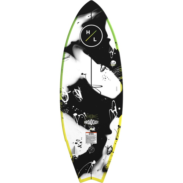 2026 Hyperlite Broadcast Wakesurfer Board H26BC.1 - Black / Grøn / Gul